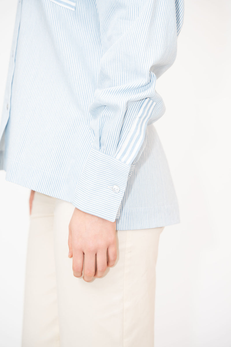 Blue Striped Oversized Shirt