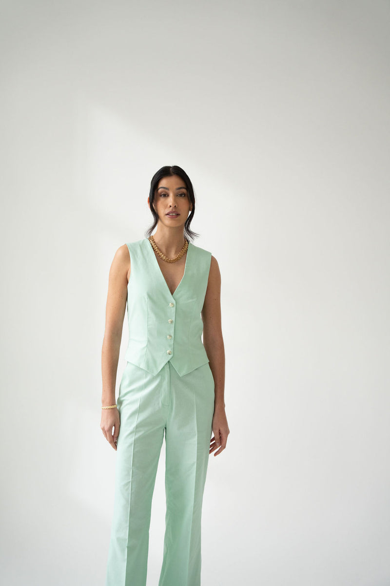 Wide-Leg Tailored Trousers