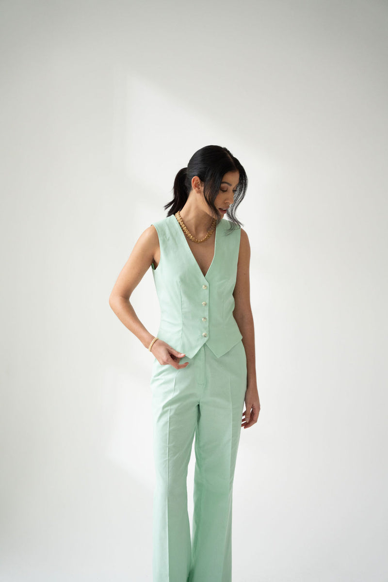 Wide-Leg Tailored Trousers