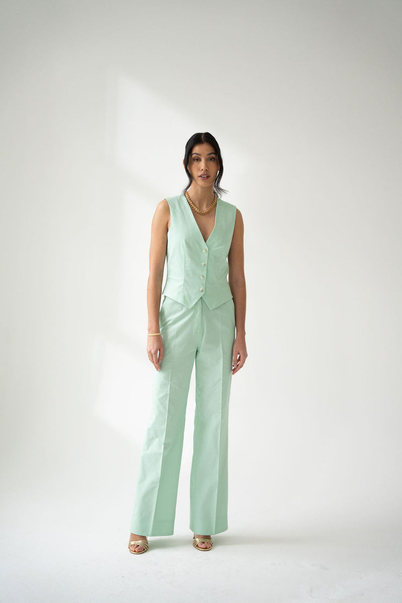 Wide-Leg Tailored Trousers