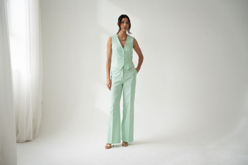 Wide-Leg Tailored Trousers