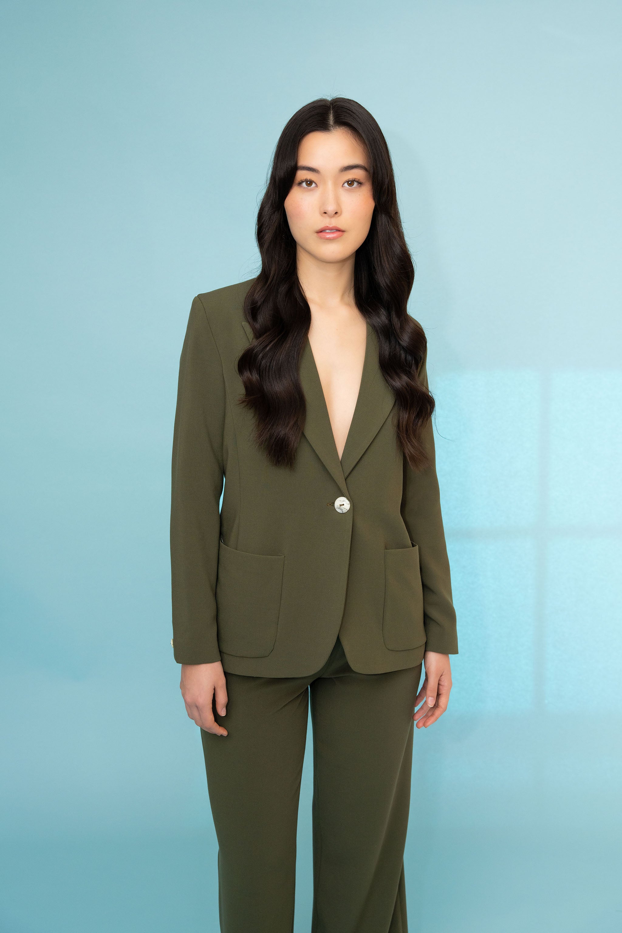 Tailored Single Breasted Forest Green Suit Blazer