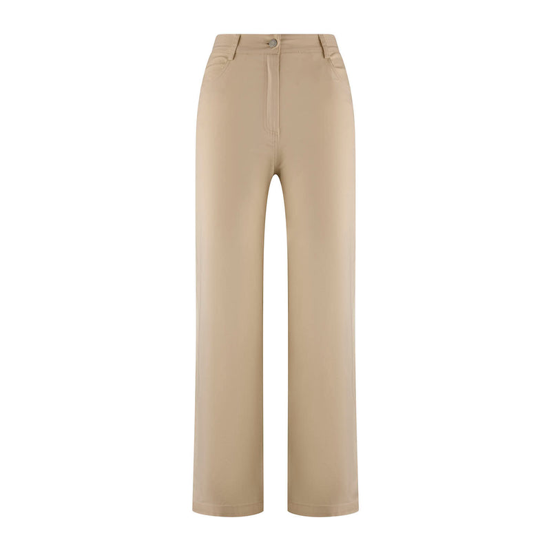 Off-White Cotton Cropped Straight Leg Casual Trousers